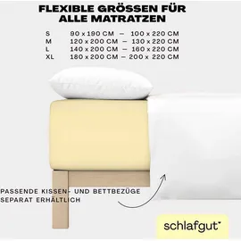 schlafgut Easy Jersey Elasthan Boxspring 140 x 200 - 160 x 220 cm yellow mid