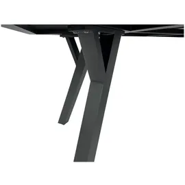 DEGAMO Garnitur MANCIANO 5-teilig, Aluminium dunkelgrau, mit Polstern grau, Tisch dunkelgrau