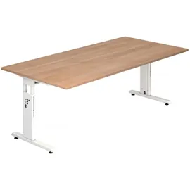 Hammerbacher Schreibtisch VOS2E Nussbaum / Weiß