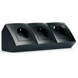 McPower Mehrfachsteckdose Flair 0,15 m Schwarz 3 St.