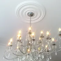 Casa Padrino Stuck Rosette 48.5 x 48.5 cm Deckenstuck Deckenrosette Stuckrosette Wandrosette