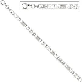 Jobo Panzer-Steg-Armband Silber 19 cm