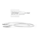 Hama Schnellladegerät mit Ladekabel USB-C, Mini-Ladegerät, PD, 20 W, 1 m, Weiß