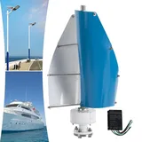 Windkraftanlage, ERnonde 500W-Windturbine Vertikalachsen Windgenerator mit 2 Blatte und Steuergerät, Windturbinengenerator Generator Kit, Windgeschwindigkeit 13m, Weniger als 62dB Geräusch