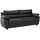 vente-unique Couch Kunstleder 3-Sitzer Schwarz
