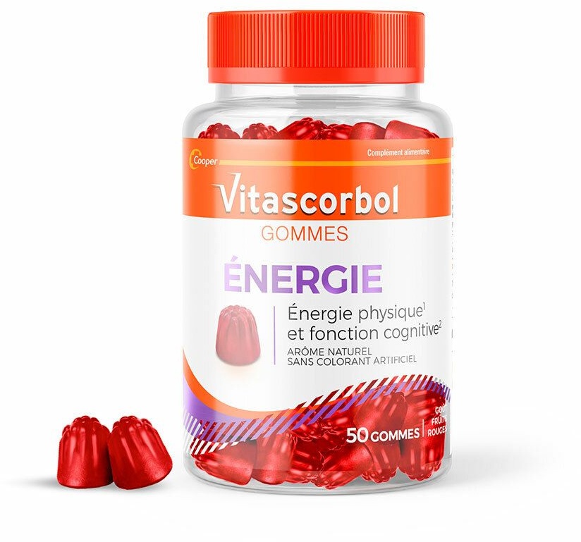 VITASCORBOL Gommes Energie - Complément alimentaire - Boîte de 50 gommes 50 pc(s) Gummies