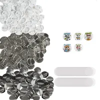 Vevor Buttonmaschine Knopfmachermaschine Zubehör Badge Punch Press 32 mm, DIY Badge Press Machine Ersatzteile 500 Stk, Abzeichenpressmaschine, Metall + Kunststoff / 250 + 250 Stk. Abzeichen