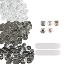 Vevor Buttonmaschine Knopfmachermaschine Zubehör Badge Punch Press 32 mm, DIY Badge Press Machine Ersatzteile 500 Stk, Abzeichenpressmaschine, Metall + Kunststoff / 250 + 250 Stk. Abzeichen