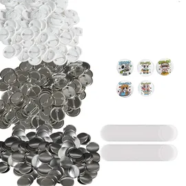 Vevor Buttonmaschine Knopfmachermaschine Zubehör Badge Punch Press 32 mm, DIY Badge Press Machine Ersatzteile 500 Stk, Abzeichenpressmaschine, Metall + Kunststoff / 250 + 250 Stk. Abzeichen