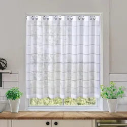Scheibengardine GERSTER "Olga" Gr. 1, weiß, B:90cm H:140cm, Polyester, Gardinen, Halbtransparente Scheibengardine "Olga"