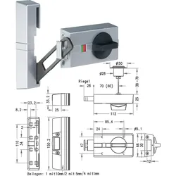 Sicherheitsschloss Evva K 9000 silber ohne Aussenzylinder