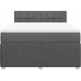vidaXL Boxspringbett 140 x 200 cm Dunkelgrau