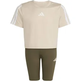 adidas Train Essentials 3-STIPES T-shirt Set Crystal linen-white (AE5Z) 128