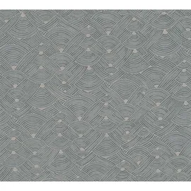Profhome 387421-GU Ethno Tapete Grafisch Matt Blau Beige Grau 0,53 m x 10,05 m 5,33 m2