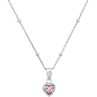 Prinzessin Lillifee Silber Mädchen Kinder Halskette mit rosa Herz-Anhänger, Kommt in Schmuck Geschenk Box, 2033373