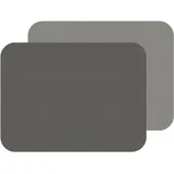 Freeform 2er-Set Tischsets FLEXIMAT 46 x 33 cm zweifarbig hellgrau / dunkelgrau