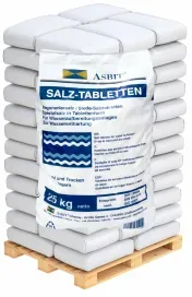 Siede-Salztabletten, Salz für Wasserenthärter, 1 Palette = 40 Sack