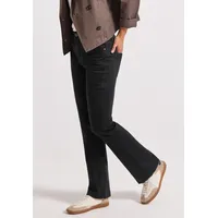 STREET ONE Damen, 3716435 Bootcut Jeans, Black clean washed,