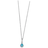 Lotus Silver Zirkonia Halskette Damen Tropfen türkis Silber