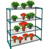 Pflanzenregal Blumenregal Blumenständer Gartenregal 4 Böden 90x31x106 Cm