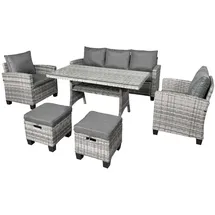 Brast Gartenmöbel Set Delight Grau/anthrazit Bis Zu 7 Personen Inkl. Extra Dicke Kissen Tüv Geprüft Outdoor Loungemöbel Sitzgruppe Essgruppe Garnitur - Brast