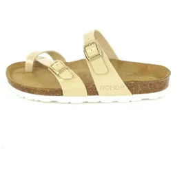 ROHDE Damen Pantolette Leder Klettverschluss Memoryfußbett Rodigo-D 5875, Größe:42 EU,