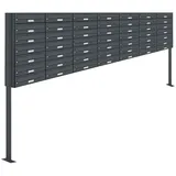 AL Briefkastensysteme AL 49 Fach Anthrazit Grau inkl. Zeitungsfach