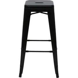 Mendler 2er-Set Barhocker Industriedesign stapelbar Metall  schwarz