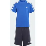 Adidas Essentials 3-Streifen Set aus T-Shirt und Shorts Semi Lucid Blue 110