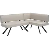 byLIVING Eckbank Toronto, Taschenfederkern, Bezug in Taupe, Gestell schwarz