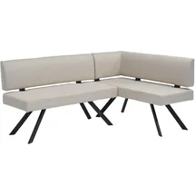 byLIVING Eckbank Toronto, Taschenfederkern, Bezug in Taupe, Gestell schwarz