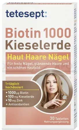 TETESEPT Biotin 1000 Kieselerde Filmtabletten 30 St