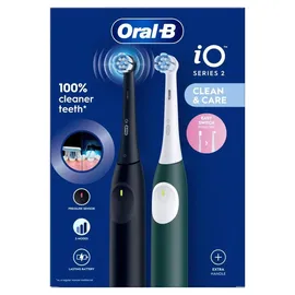 Oral-B iO Series 2 Night Black + 2. Handstück Forest Green + Reiseetui