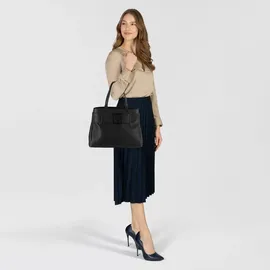 Giorgio Armani Armani Exchange Damen Susie, Nachhaltiger, weicher, geflochtener Einkaufsbeutel, Schwarz, Einheitsgröße