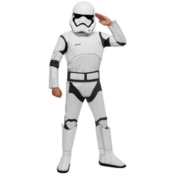 Rubie ́s Kostüm Star Wars 7 – Stormtrooper Kostüm für Kinder, Klassischer Stormtrooper mit herausgearbeiteten Rüstungsteilen weiß 110-122