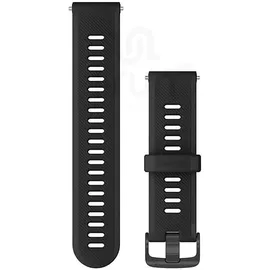 Garmin Forerunner 955 Silikon Wechselarmband 22mm Schwarz/ Schnalle Schiefergrau