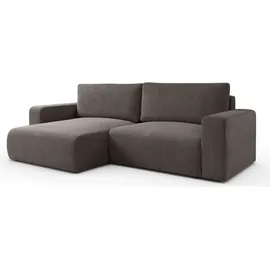 lookway Ecksofa OPERA L-Form mit Schlaffunktion und Bettkasten Braun