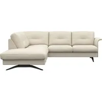 FLEXLUX Ecksofa Glow, super bequem durch hochwertigem Sitzaufbau mit Federkern, L-Form, Modernes skandinavisches Design weiß