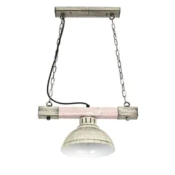 Licht-Erlebnisse HAKON Hängeleuchte Shabby Weiß rustikal Vintage