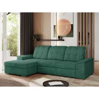 MKS MEBLE Sofa mit Schlaffunktion - Ecksofa mit Schlaffunktion und Bettkasten - Sofa 3 Sitzer - Schlafsofa - Couch - Schlafsofa mit Bettkasten - Ma... - Grün