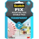 Scotch FIXTM TRANSPARENT doppelseitiges Klebeband 19,0 x 5,0 m, 1 Rolle