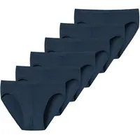 SCHIESSER Slip unifarben blau XL 6er Pack