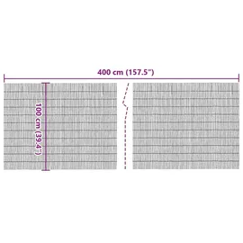 vidaXL Gartenzaun 400 x 100 cm Braun/Metall