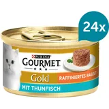 Purina 24 x 85g Raffiniertes Ragout Thunfisch Gourmet Gold Katzenfutter nass