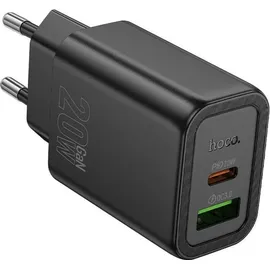 HOCO Ladegerät 20W USB-C/A PD QC3.0 Schnellladen Schwarz