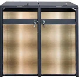 MCW 2er Mülltonnenverkleidung MCW-J82, Mülltonnenbox, erweiterbar, Metall 50kg, anthrazit ~