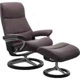 Stressless Stressless® Relaxsessel »View«, (Set, Relaxsessel mit Hocker), mit Signature Base, Größe M,Gestell Schwarz,