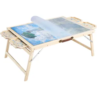 Vevor 1500-teiliges Puzzlebrett mit 4 Schubladen & Abdeckung & klappbaren Beinen, tragbarer Puzzletisch (865 x 635 mm), Puzzle-Zubehör für Erwachsene, Puzzle-Aufbewahrungssystem Puzzle Boards