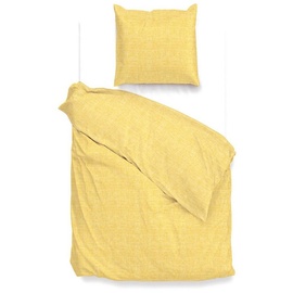 Heckett and Lane Zo! Home Cotton Bettwäsche 135x200 cm Lino Aspen Yellow gelb meliert uni