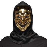Boland - Verspiegelte Maske mit Kapuze, Horrormaske für Karneval, Accessoire für Faschingskostüme, Halloween Maske